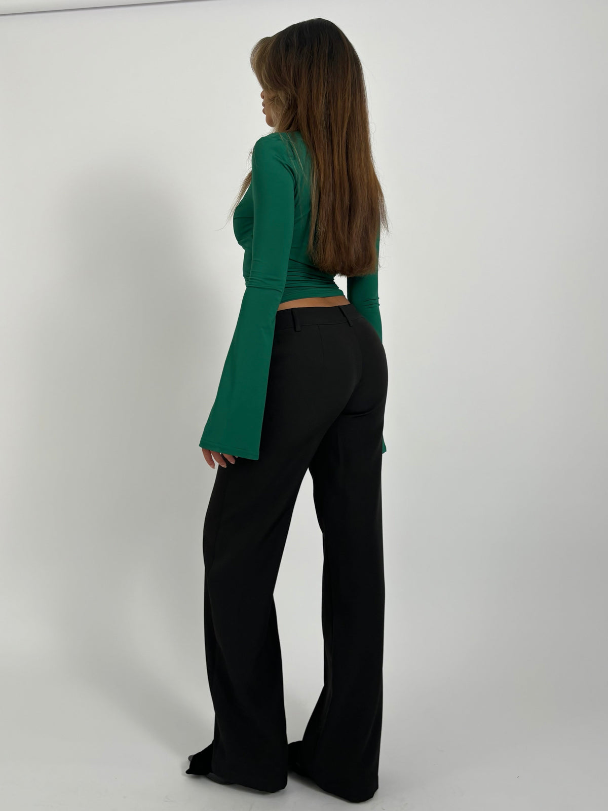 TALL Vera Wide low waist bukser - sort