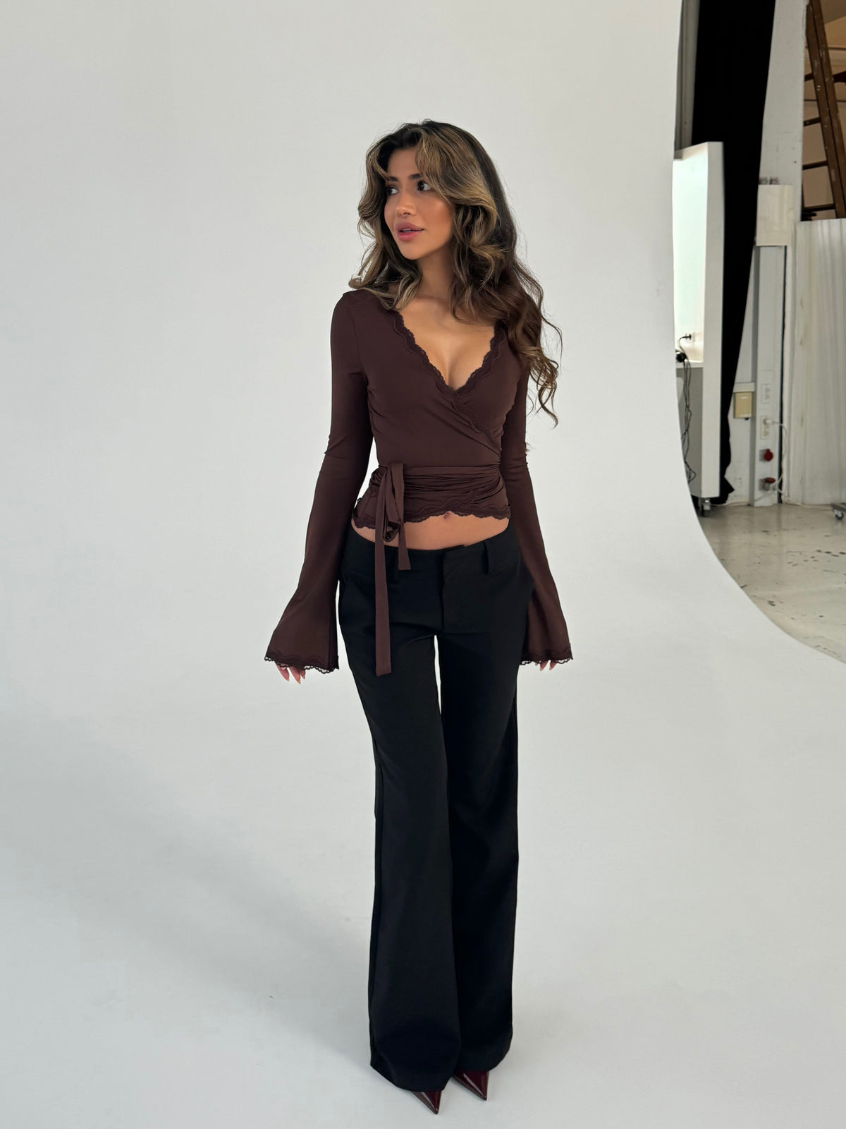 Ballerina basic top - mørk brun