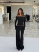 Buckle low waist bukser - sort