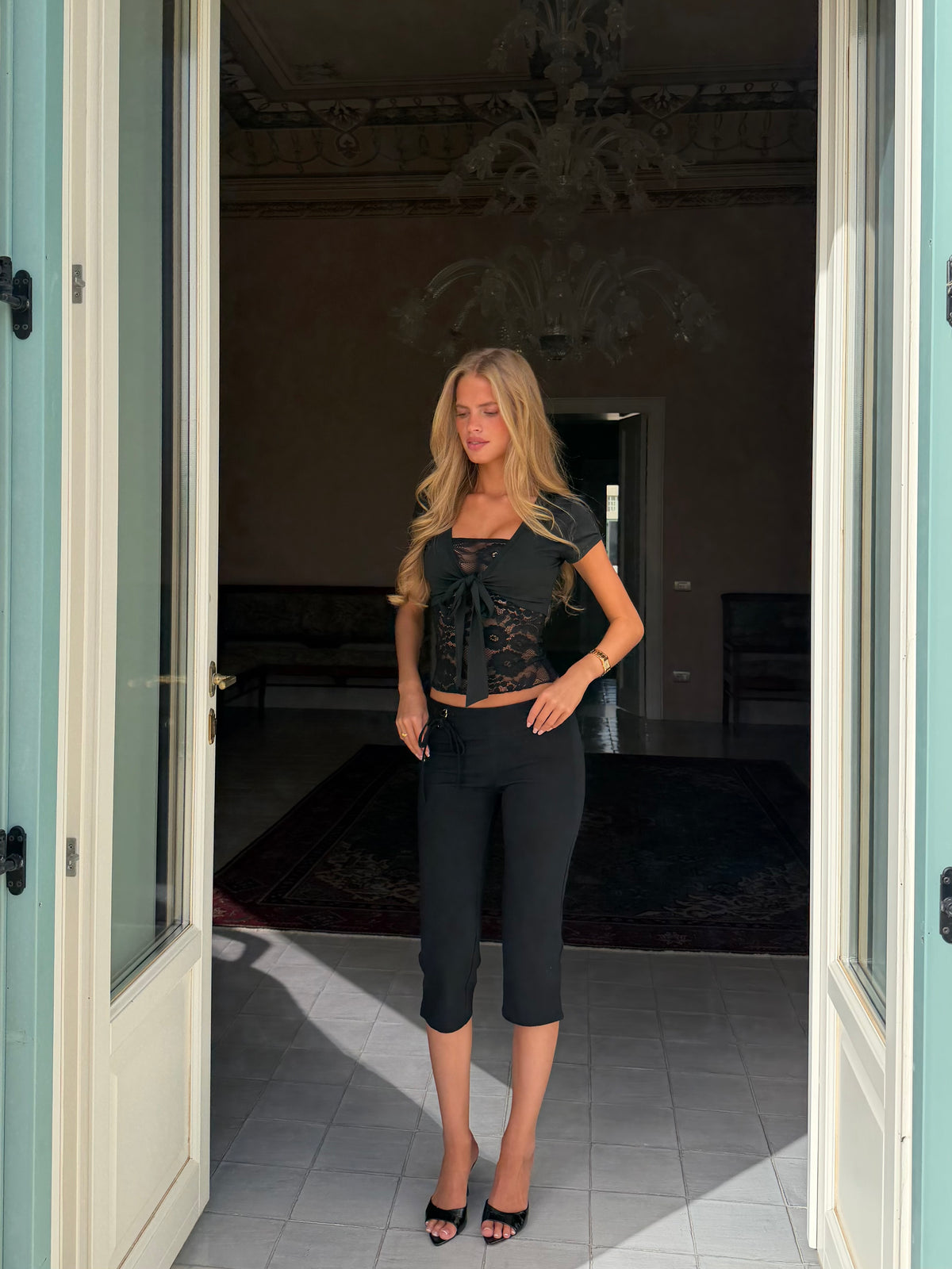 Bolero lace top - sort (forudbestilling)
