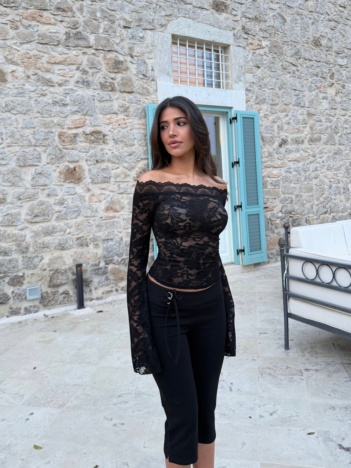 Bari lace top - sort