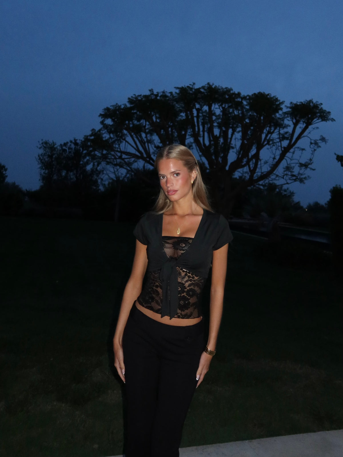 Bolero lace top - sort (forudbestilling)