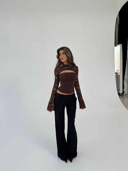 Livia low waist bukser - sort