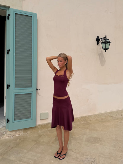 Elia lace top - bordeaux