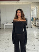 Bari basic lace top - sort