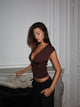 Mila multi top - mørk brun