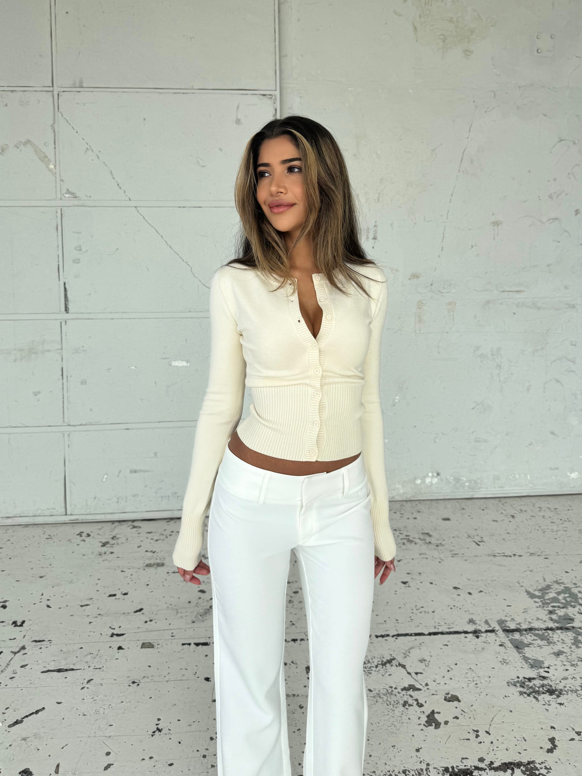 Knit Cardigan - cream