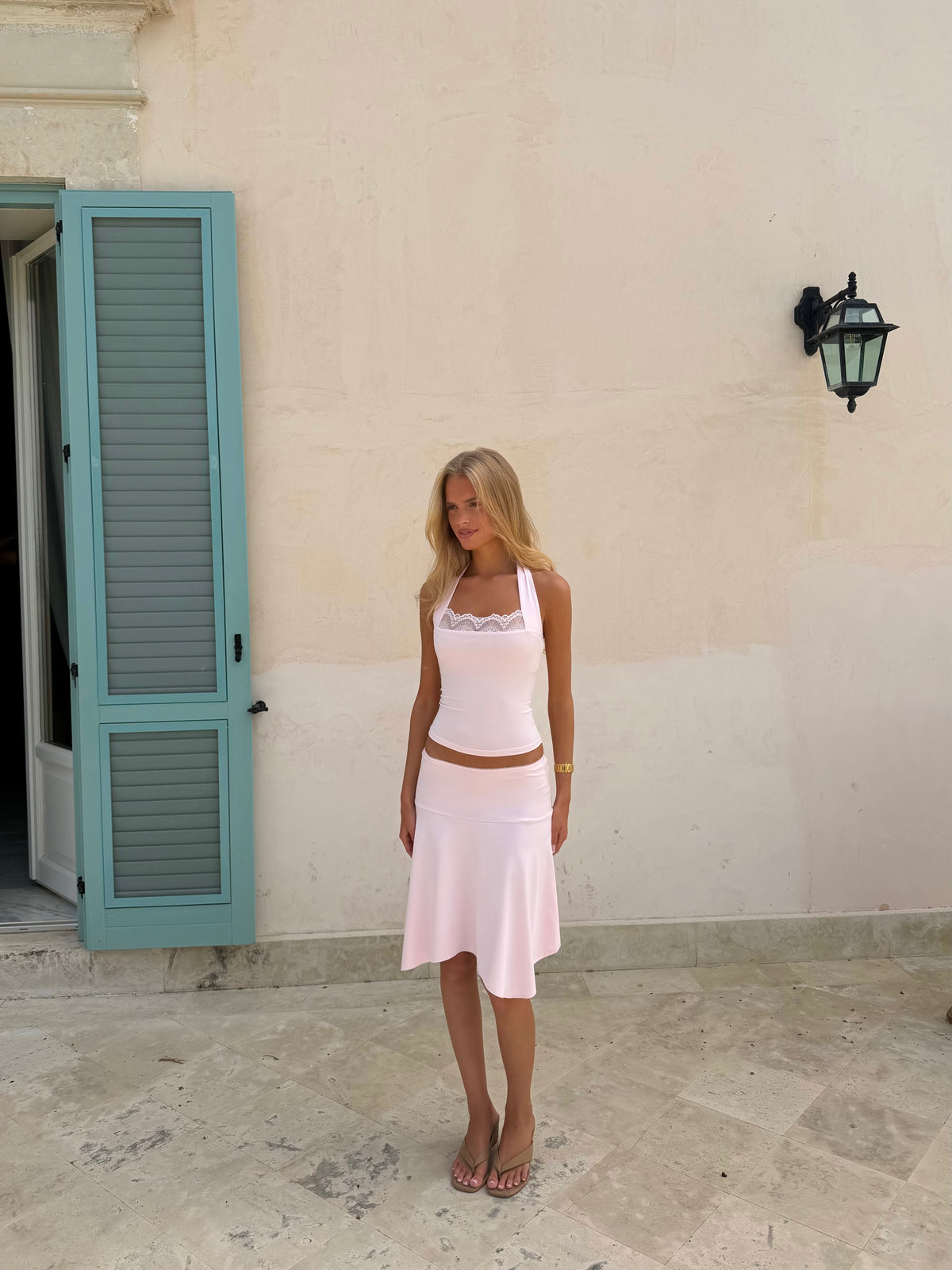 Elia lace top - lyserød