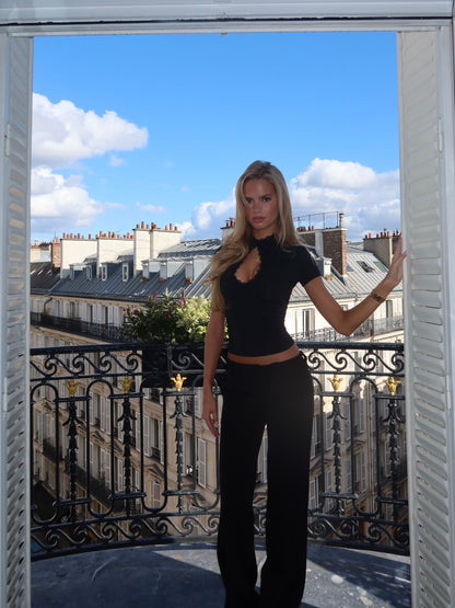 Baia lace top - sort