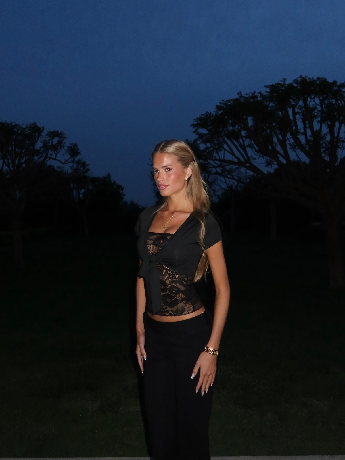 Bolero lace top - sort (forudbestilling)