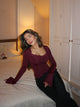 Blair basic lace top - bordeaux