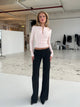 Livia low waist bukser - sort stribet