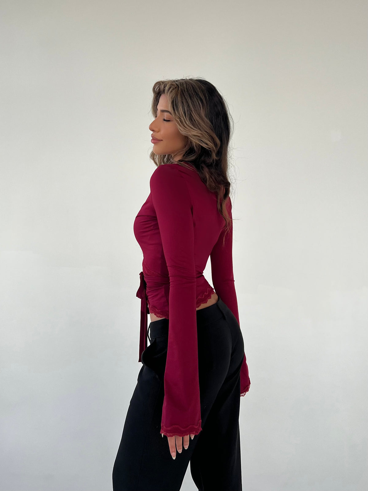 Ballerina basic top - mørk rød