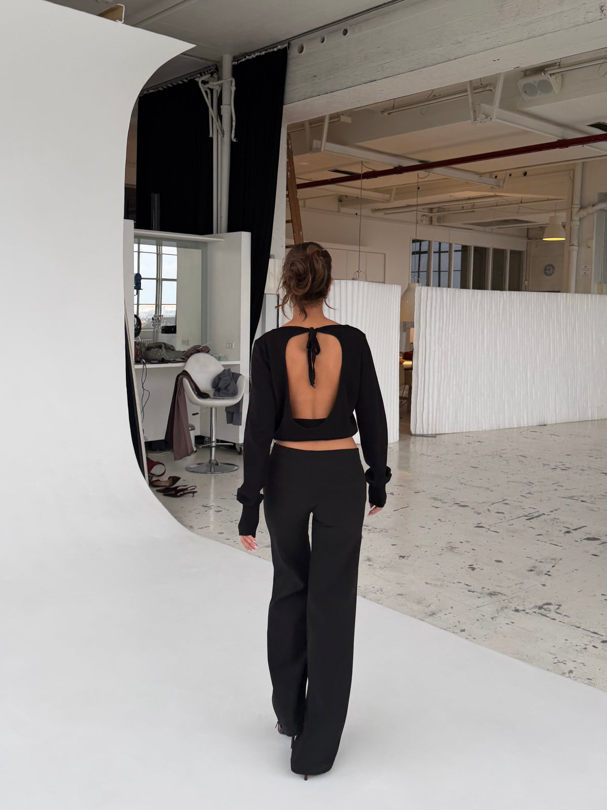 Open back knit top - sort