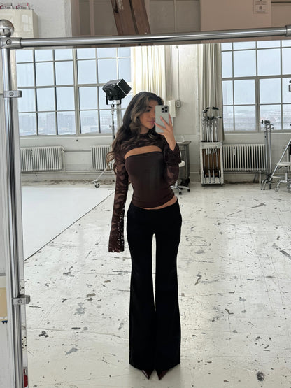 Livia low waist bukser - sort