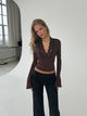 Pretty basic lace top - mørk brun