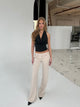 Livia low waist bukser - lys beige